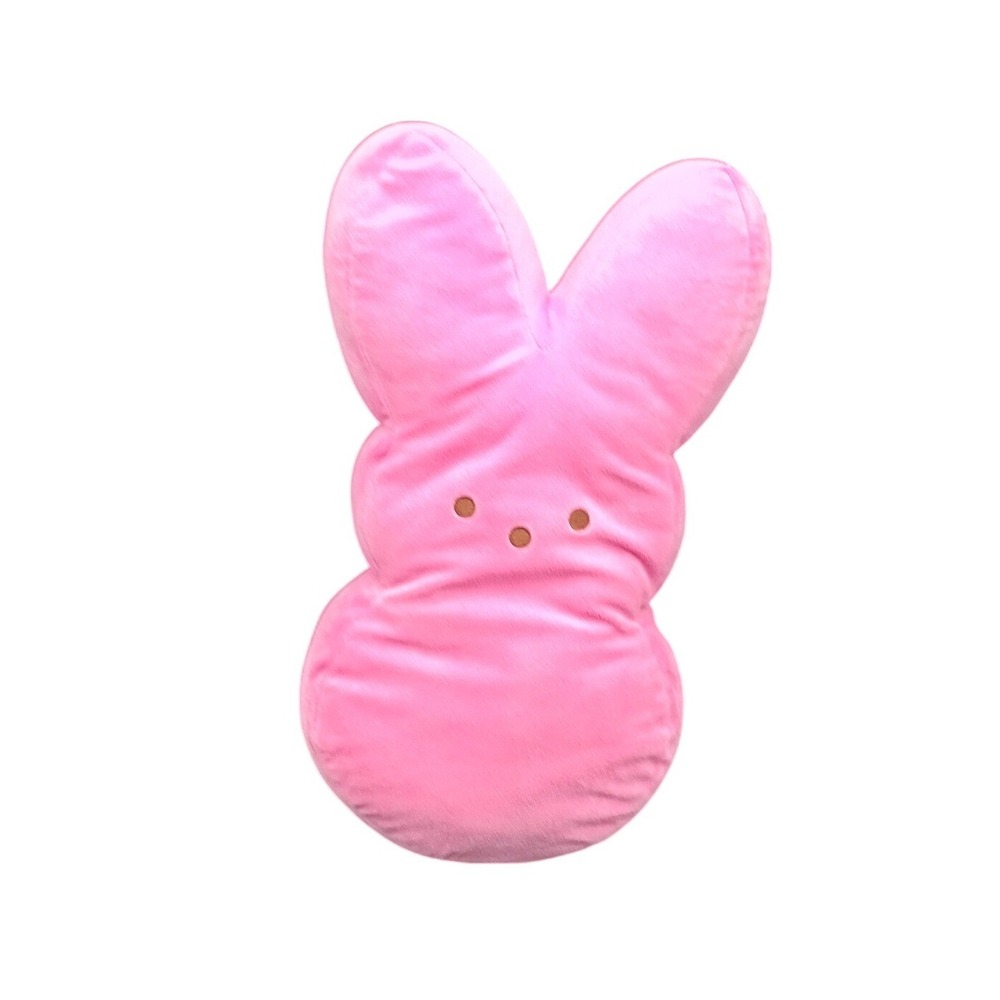 Peeps Pink Bunny Plush Pillow Easter Marshmallow Rabbit Stuffed Animal 15 inch